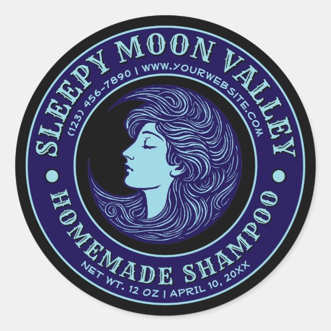 Vorlage für das hausgemachte Shampoo-Label Runder Aufkleber (Vorderseite)