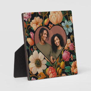 Vorlage für das Herz des Vintagen, dunklen, blumen Fotoplatte