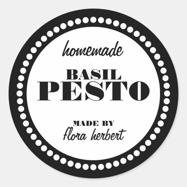 Vorlage für das JAR-Label "Round Dot Frame" Runder Aufkleber (Vorderseite)