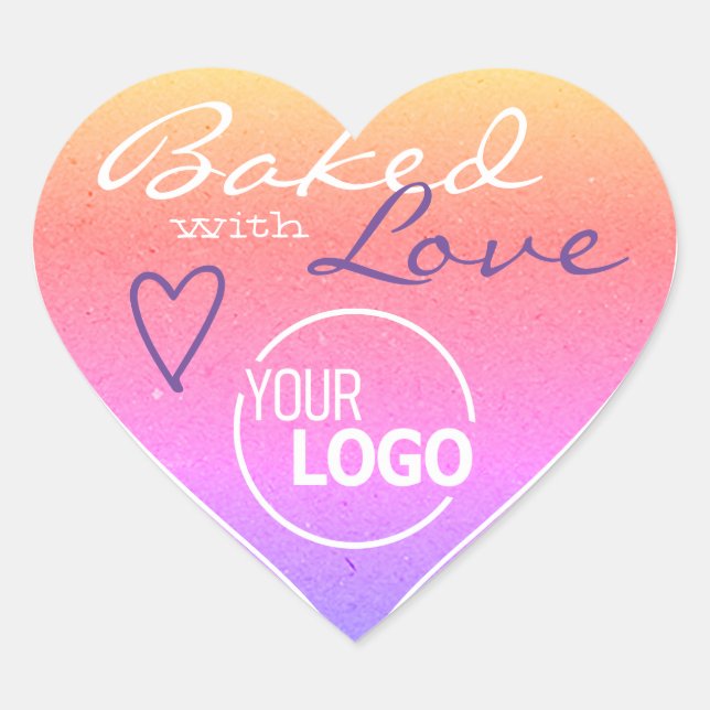 Vorlage für das Liebe-Herz-Logo Pastel Ombre Herz-Aufkleber (Vorderseite)