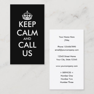 Vorlage für das Logo "Calm and Call us Visitenkart Visitenkarte