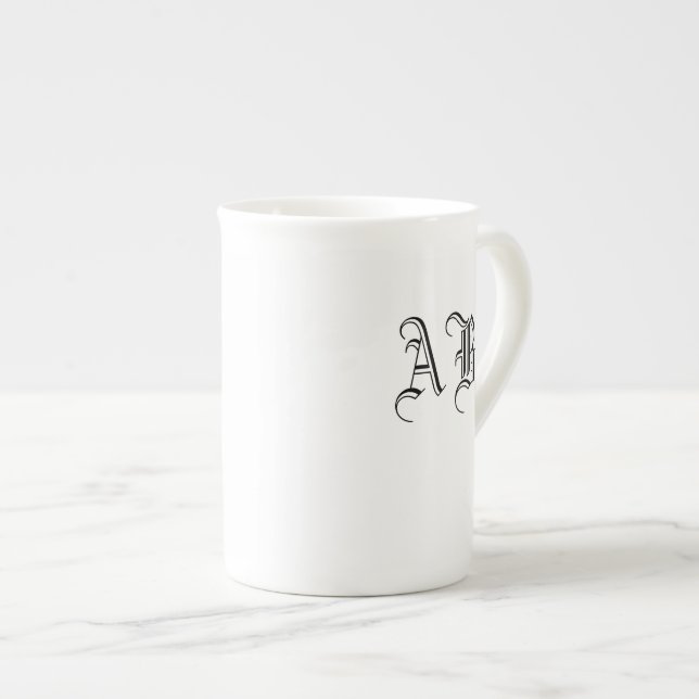 Vorlage für das Monogramm der Tasse Weißer Knochen (Vorderseite Rechts)