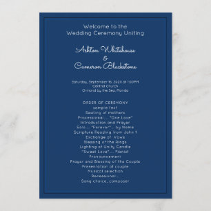 Vorlage für das Navy Blue Wedding Program