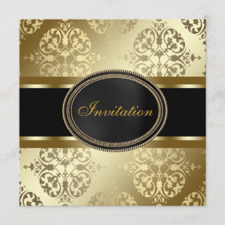 Vorlage für das Party des Black Gold Damask Jeden