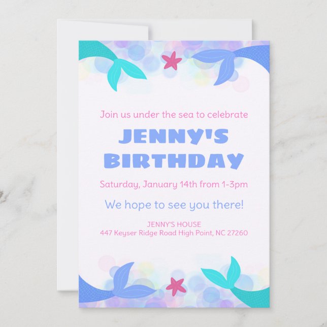 Vorlage für das Party im Meer für die Einladung vo (Vorderseite)