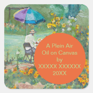 Vorlage für das personalisierte Fine Art Label Quadratischer Aufkleber