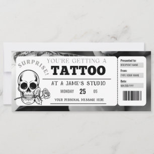 Vorlage für das persönliche Tattoo Ticket Geschenk