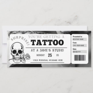 Vorlage für das persönliche Tattoo Ticket Geschenk
