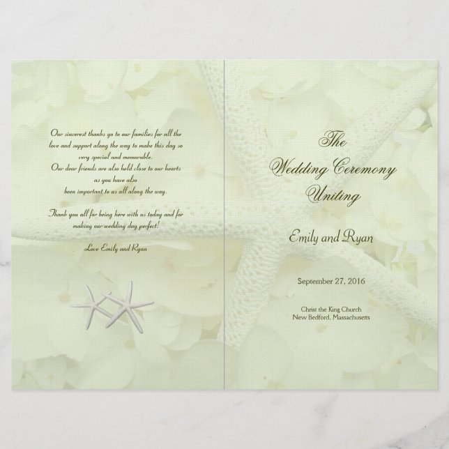 Vorlage für das Seaside Garden Faltfisch-Programm (Vorderseite)