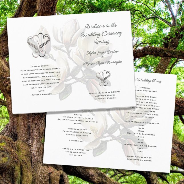 Vorlage für das Südmagnolia-Hochzeitsprogramm (Von Creator hochgeladen)