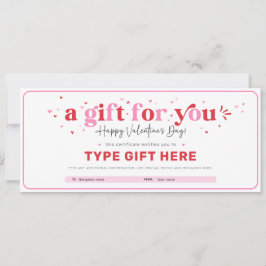 Vorlage für das Valentinstag-Geschenkgutschein