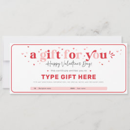 Vorlage für das Valentinstag-Geschenkgutschein