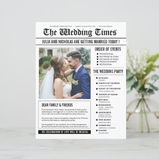 Vorlage für das Wedding Newspaper Programm
