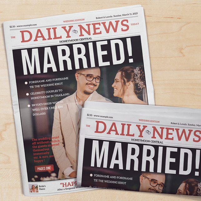 Vorlage für das Wedding Newspaper Programm (Von Creator hochgeladen)