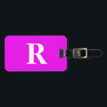 Vorlage für den Anfangsnamen Monogramm Lila Weiß N Gepäckanhänger<br><div class="desc">Mit Monogramm Anfangs- und auch persönliche Daten wie Name,  Adresse,  Telefonnummer und E-Mail,  die Sie bearbeiten können. Mit lila Hintergrund und soliden Texten in weißer Farbe können Sie beide Farben nach Belieben ändern.</div>