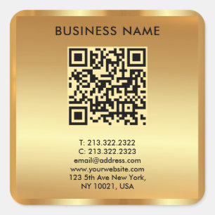 Vorlage für den benutzerdefinierten Logo Text Gold Quadratischer Aufkleber