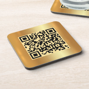Vorlage für den benutzerdefinierten QR-Code Gold-L Getränkeuntersetzer