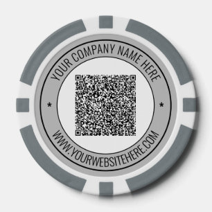 Vorlage für den benutzerdefinierten QR-Code Text B Pokerchips
