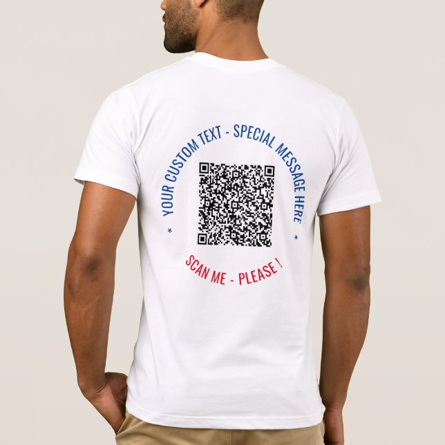 Vorlage für den benutzerdefinierten QR-Code Text F T-Shirt (Rückseite)