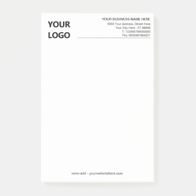 Vorlage für den benutzerspezifischen Logo-Text "Bu Post-it Klebezettel (Vorderseite)