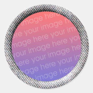 Vorlage für den Denim (Rahmen für den 3D-Effekt) Runder Aufkleber