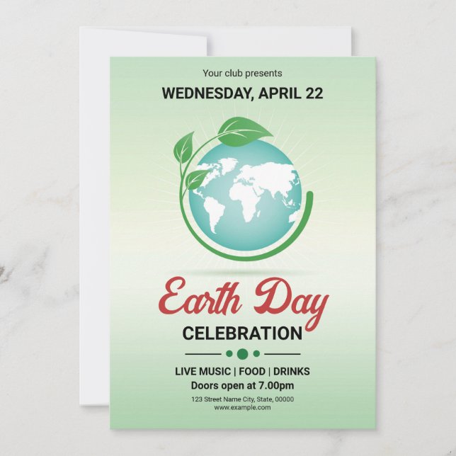 Vorlage für den Earth Day Flyer (Vorderseite)