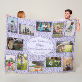 Vorlage für den Familienfoto Collage Mothers Day Fleecedecke