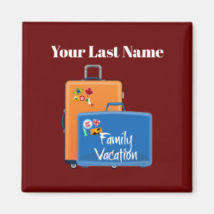 Vorlage für den Familienurlaub, anpassbar Magnet