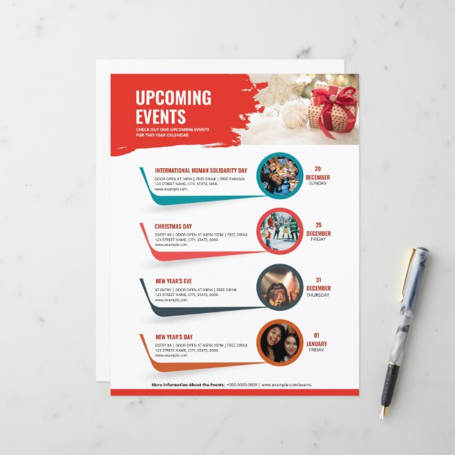 Vorlage für den Flyer des Ereignisplans (Vorderseite/Rückseite Beispiel)