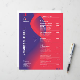 Vorlage für den Flyer des Konferenzplans
