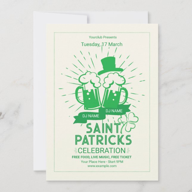 Vorlage für den Flyer des St. Patrick's Day (Vorderseite)