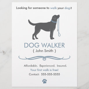 Vorlage für den Flyer "Dog Walker/Walking"