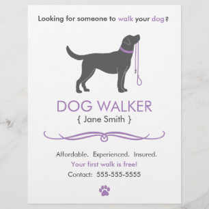 Vorlage für den Flyer "Dog Walker/Walking"