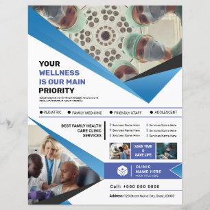 Vorlage für den Flyer medizinischer Kliniken