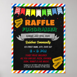 Vorlage für den Flyer Raffle Fundraiser Poster