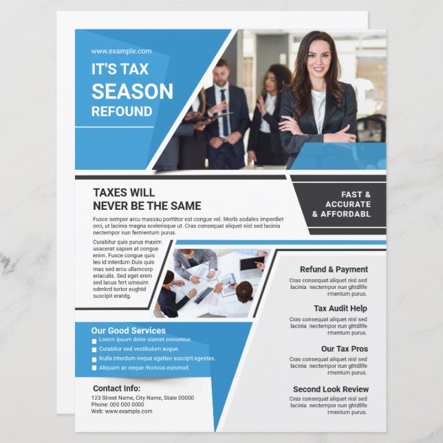 Vorlage für den Flyer Steuererklärung (Vorne/Hinten)