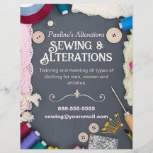 Vorlage für den Flyer von Alterations-Services