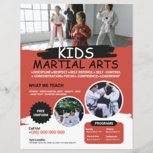 Vorlage für den Flyer von Kids Martial Arts