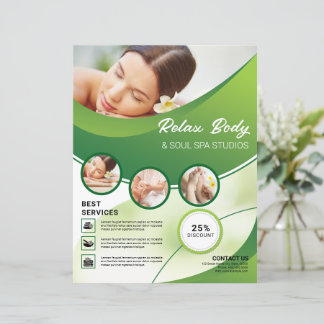 Vorlage für den Flyer "Wellness-Center & Beauty Ca