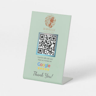Vorlage für den grünen Salon des Google Review Cou Sockelschild