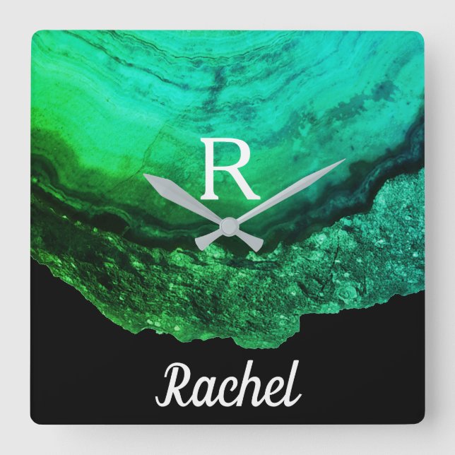 Vorlage für den Namen der Anfangsbuchstaben des Ge Quadratische Wanduhr (Vorderseite)