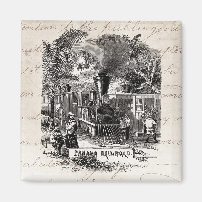 Vorlage für den Panamakanal-Eisenbahnzug Vintagen  Magnet (Vorne)