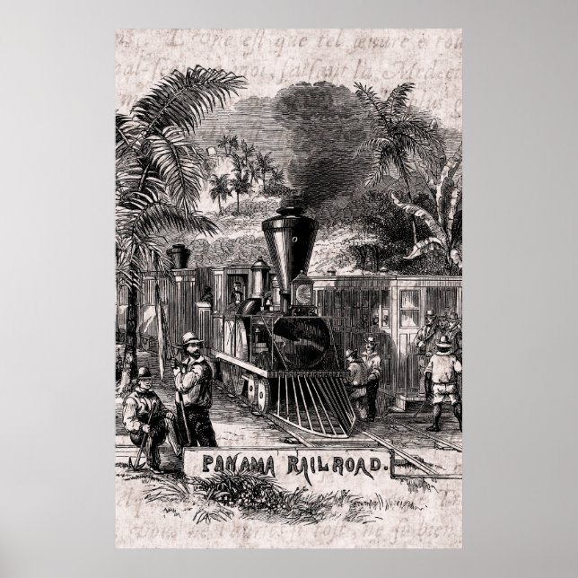 Vorlage für den Panamakanal-Eisenbahnzug Vintagen  Poster (Vorne)