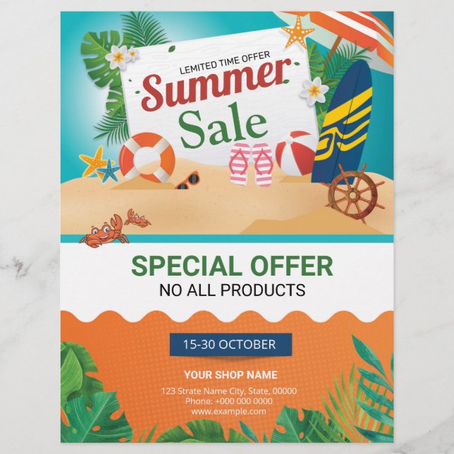 Vorlage für den Summer Sale Flyer (Vorne)