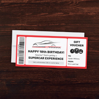 Vorlage für den Supercar Experience Voucher