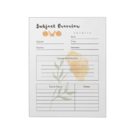 Vorlage für den Tagesforschungsplaner Notizblock