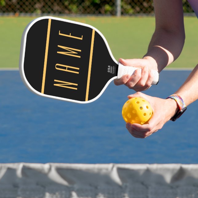 Vorlage für den Text in Luxe Sleek Black Edge Stri Pickleball Schläger (InSitu)