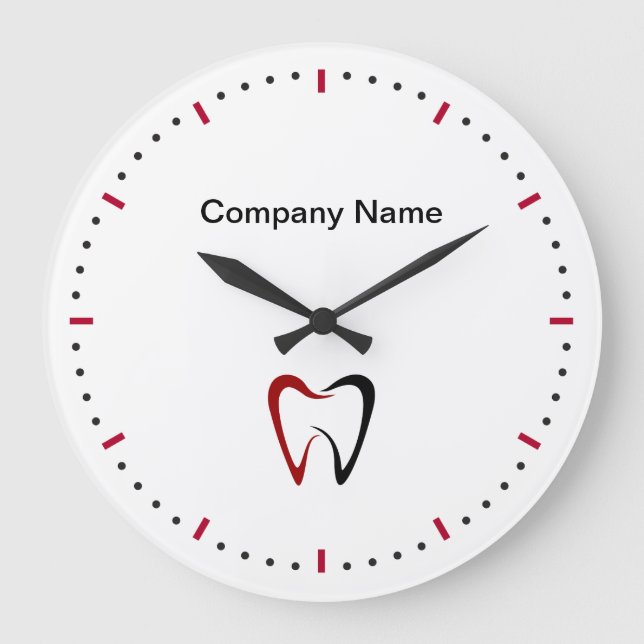 Vorlage für Dentist Office-Logo-Wand-Uhren Große Wanduhr (Vorderseite)