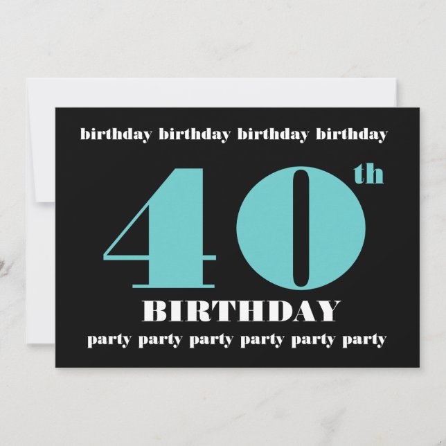 Vorlage für die 40. Geburtstag-Party Einladung (Vorderseite)