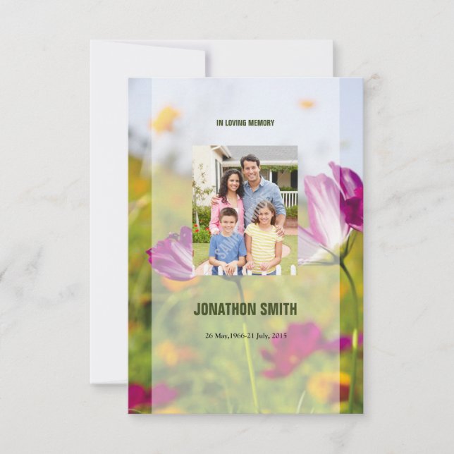 Vorlage für die Beerdigung (Vorderseite)